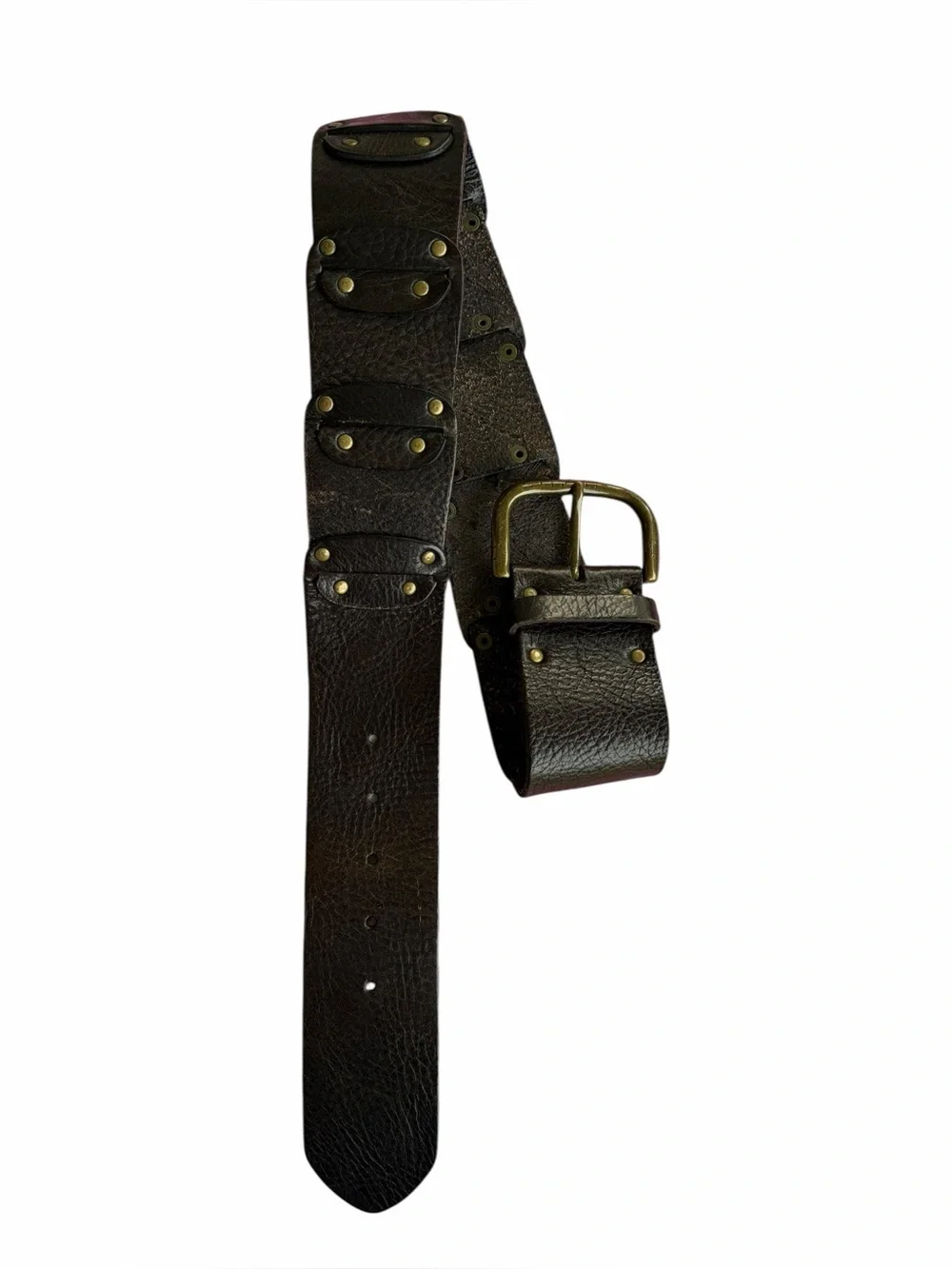 Y2K Banana Republic Wide Dark Brown Cowhide Leather Belt
